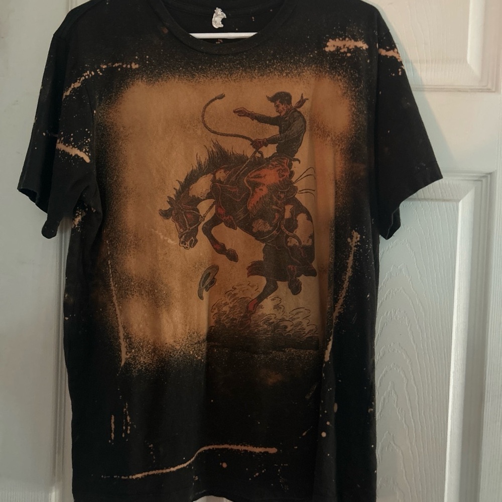 Vintage Cowboy Graphic Black T-Shirt